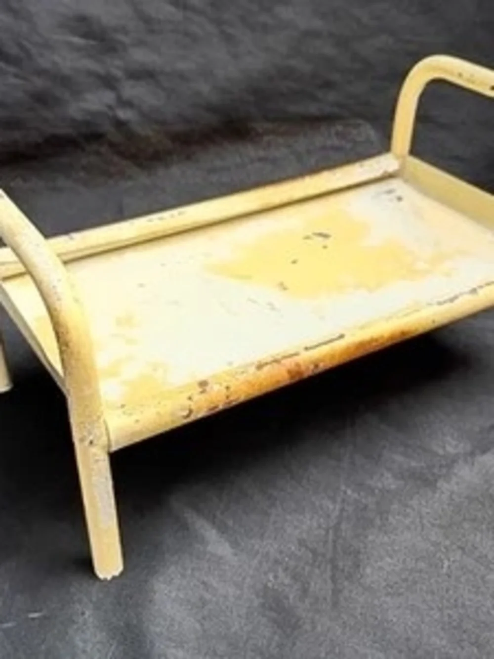 Early Vintage Antique Metal Doll Bed 8.25